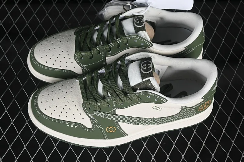 All categories Air Jordan Jordan series basketball shoes Air Jordan 1 Low High-end customized low-top sneakers Travis Scott x Fragment Design x Air Jordan 1 Low OG SP Joe 1 Gucci co-branded retro green low-top cultural casual sneakers LD2025-002